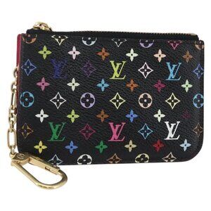 LOUIS VUITTON Multicolor Pochette Cles NM Coin Purse Black M60279 Auth 145060V
